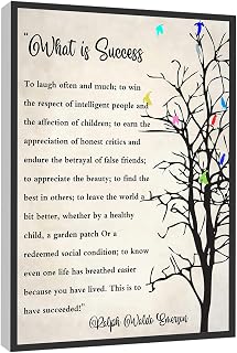 RCVTVPV What Is Success, To Laugh Often and Much Wall Art - Ralph Waldo Emerson Success Quote Poem Poster Canvas Print for Home Office - Ready to Hang 8"x12"