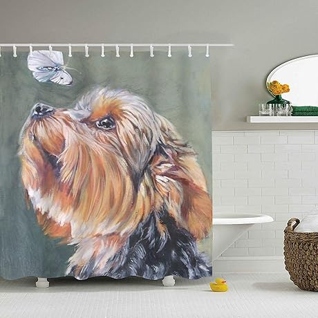 Exclusive Yorkie Shower Curtain: Adorn Your Bathroom with Yorkshire Terrier Charm