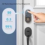 SMONET Smart Deadbolt Fingerprint Lock - Verrouillage de porte Bluetooth sans clé pour porte avant avec clavier numérique, contrôle de l'application électronique, verrouillage automatique, installation facile, Bronze à molette d'huile