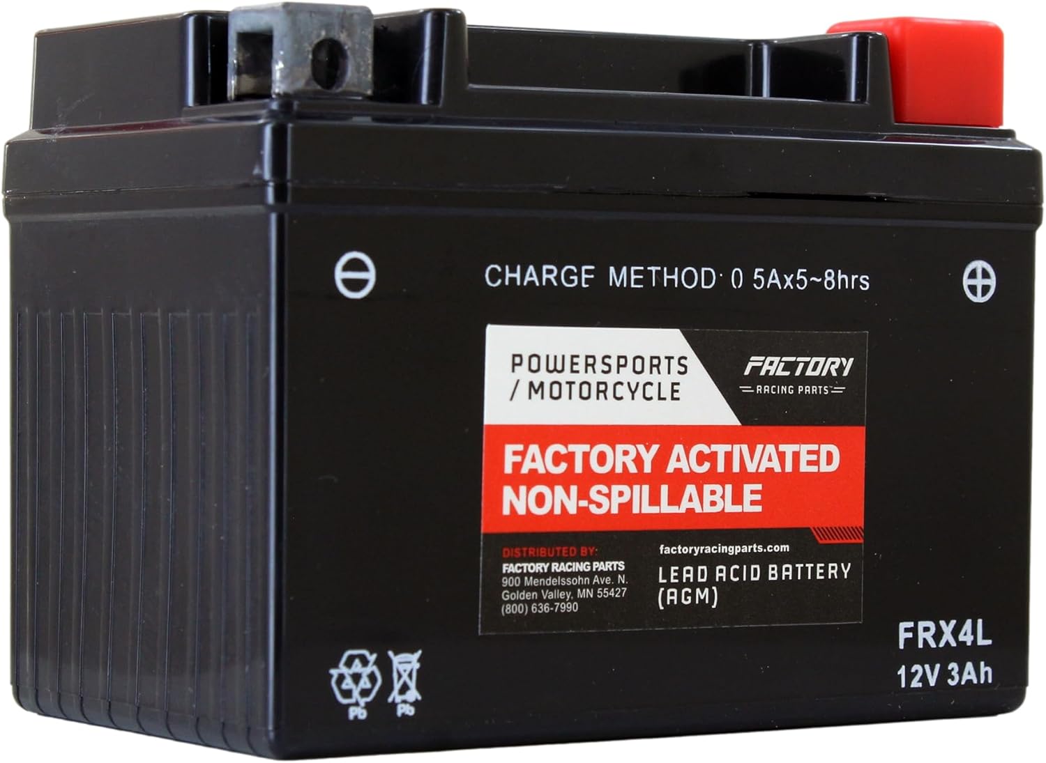 Factory Racing Parts YTZ14S AGM Battery – Maintenance Free – Ready to Install - Compatible With Motorcycles and Scooters YTZ12S, BTZ12S, BTZ14S