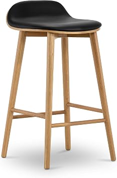 Notello Leather Counter Stool in Oak