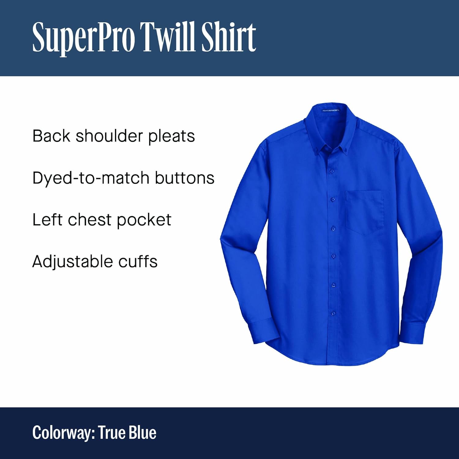 Port Authority Men's Long Sleeve SuperPro Twill Button-Down Shirt - Image 5