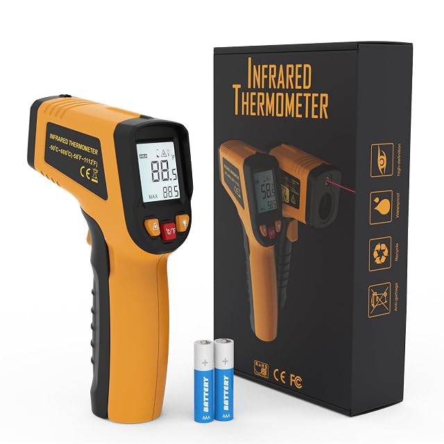 KNINE OUTDOORS Infrared Thermometer Laser Temperature Gun -58 to 1112 Single Laser Targeting Distance to Spot Ratio 12