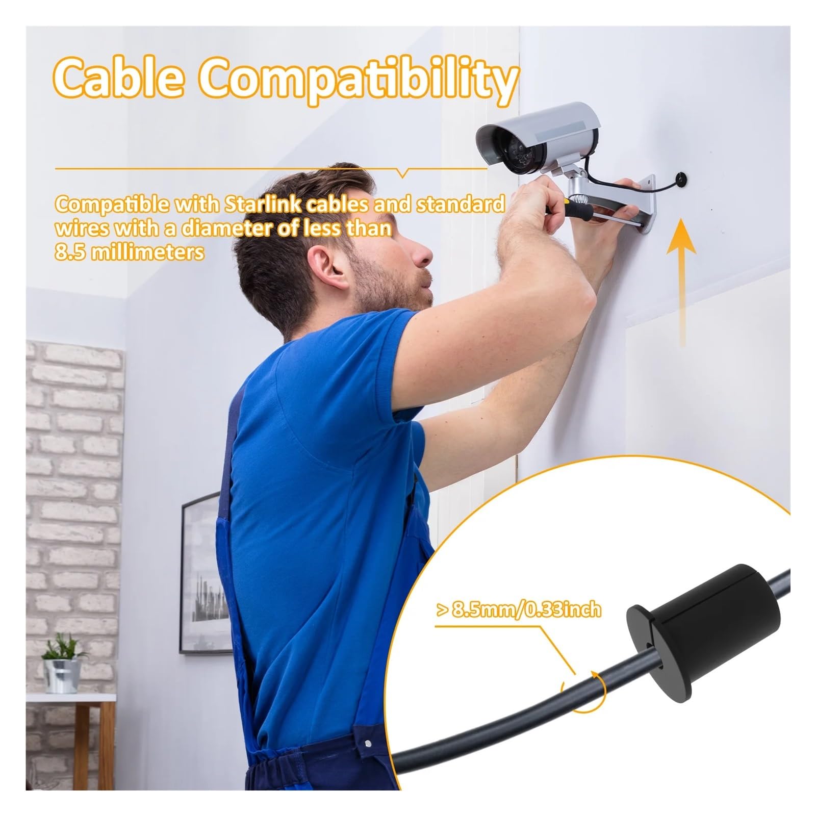 Wandlochabdeckung, 10 Stück, Wand-Kabelschläuche zum Schutz für Kabel, Drähte, Möbel