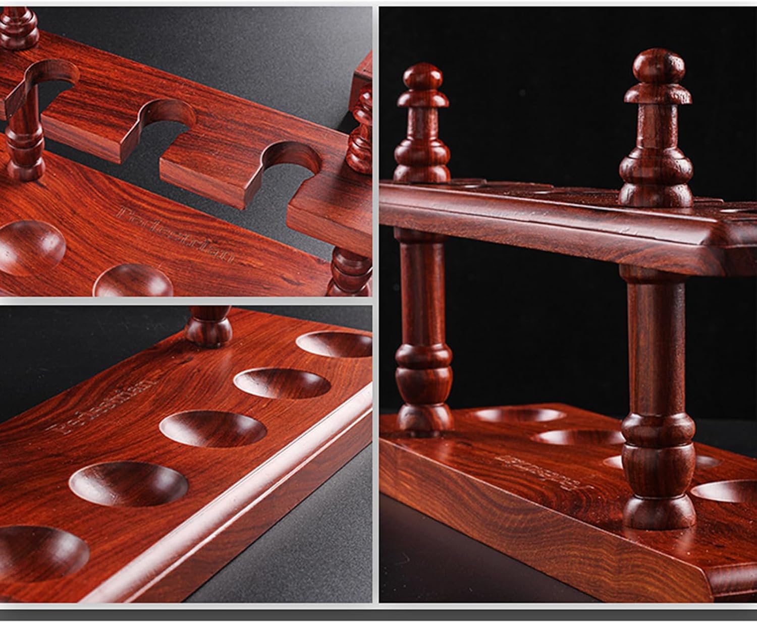 Desktop Smoking Pipe Stand Wooden Tobacco Stand Pipe Display Rack,Can Hold 5 Tobacco Pipes Smoking Rack,Color2