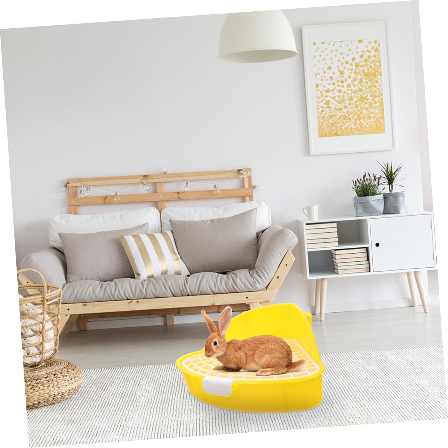 BESPORTBLE 2pcs Bunny Litter Box Pet Toilet Triangle Potty Trainer for Guinea Pigs and Ferrets Easy to Use Design for Corner Spaces Comfortable Pet Bedding