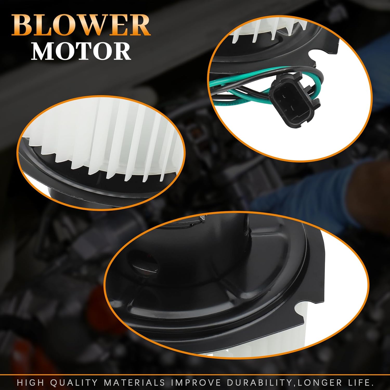 Front AC HVAC Heater Blower Motor Fan Assembly - Fits Jeep Cherokee 1988-1996, Comanche 1988-1992 - Replaces OEM Part Numbers 700126, 5114162AA