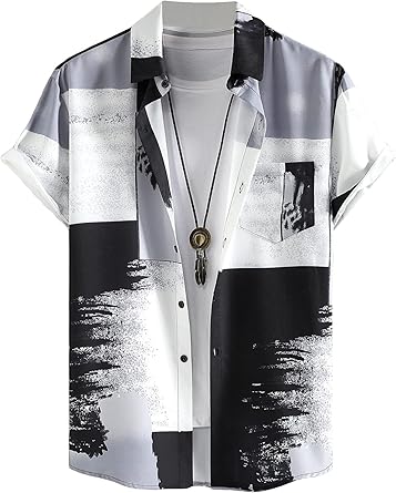Camicia Uomo Floreale Manica Corta
