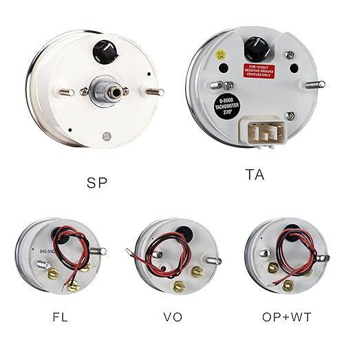 Miniatura 78 de MOTOR METER RACING - Juego de medidores para motores clásicos (juego de 6 medidores)