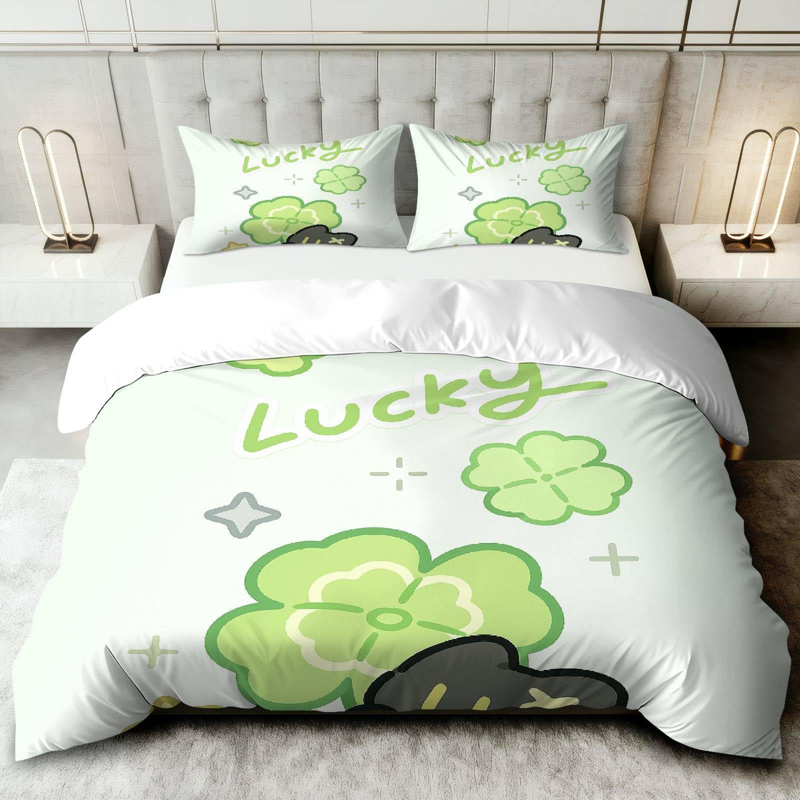 Housse de couette trèfle 240x260 cm confortable et ultra douce