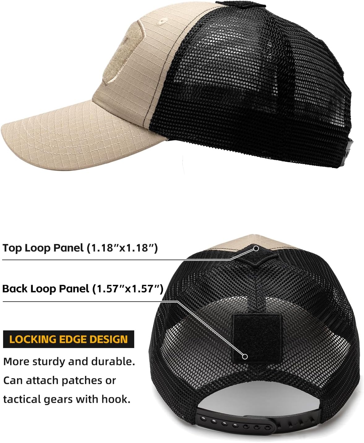 IDOGEAR Tactical Mesh Baseball Cap Breathable Operator Hat Military Ripstop Outdoor Hats with Loop Panel for Men & Women - Image 3