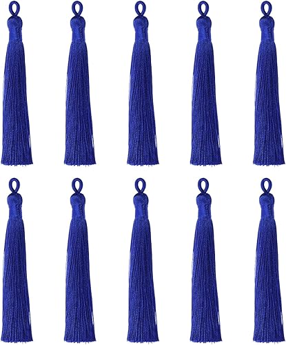 Tupalizy 10 borlas suaves y sedosas hechas a mano con lazo para colgar marcapáginas, llaveros, aretes, pulseras, fabricación de joyas, recuerdo,
