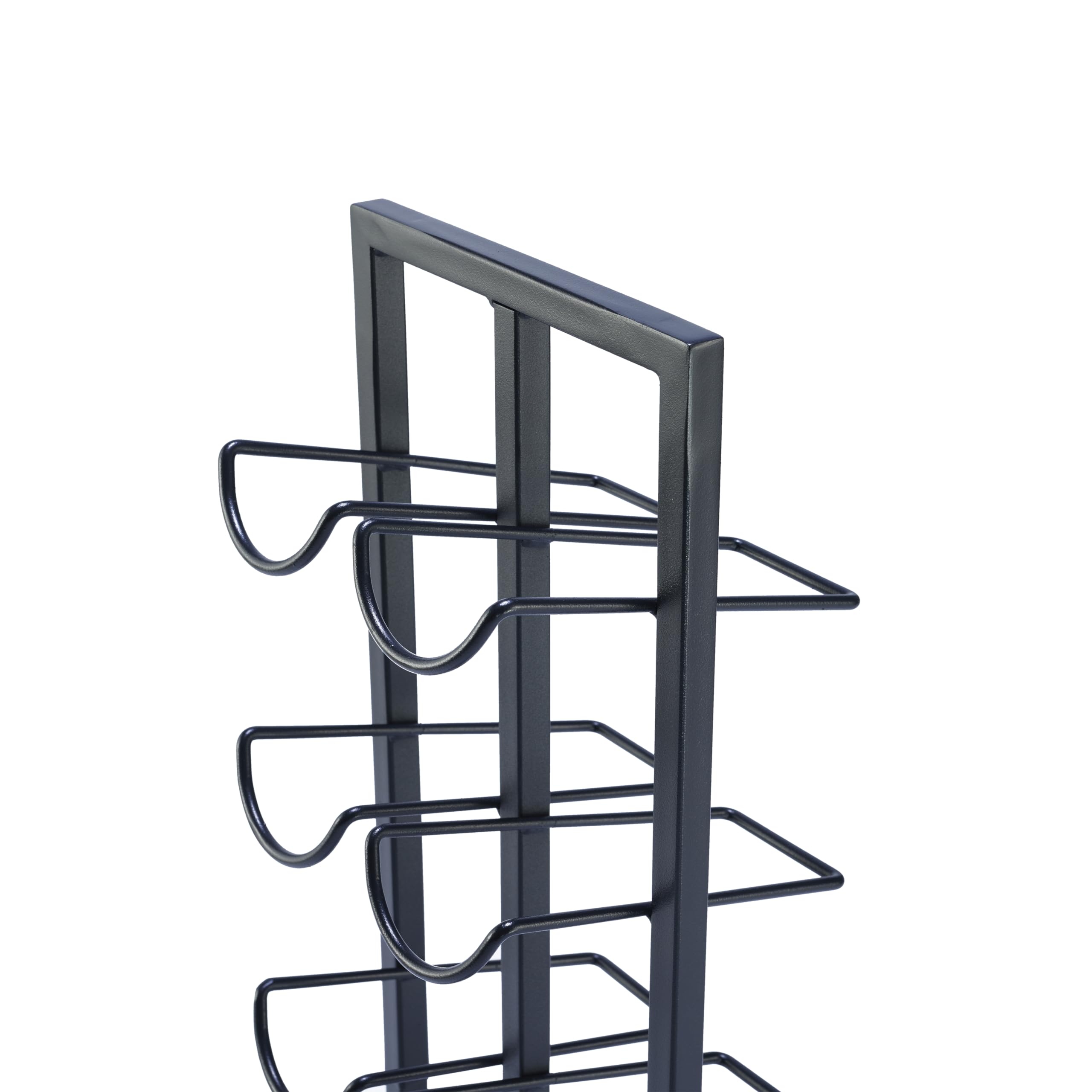 Botellero para botellas 6 o 12 - Gabinete de vino - Portabotellas de vino - Almacenamiento de vinos con sacacorchos - Negro - Recubrimiento en polvo Metal Acero Botelero Estilo industrial