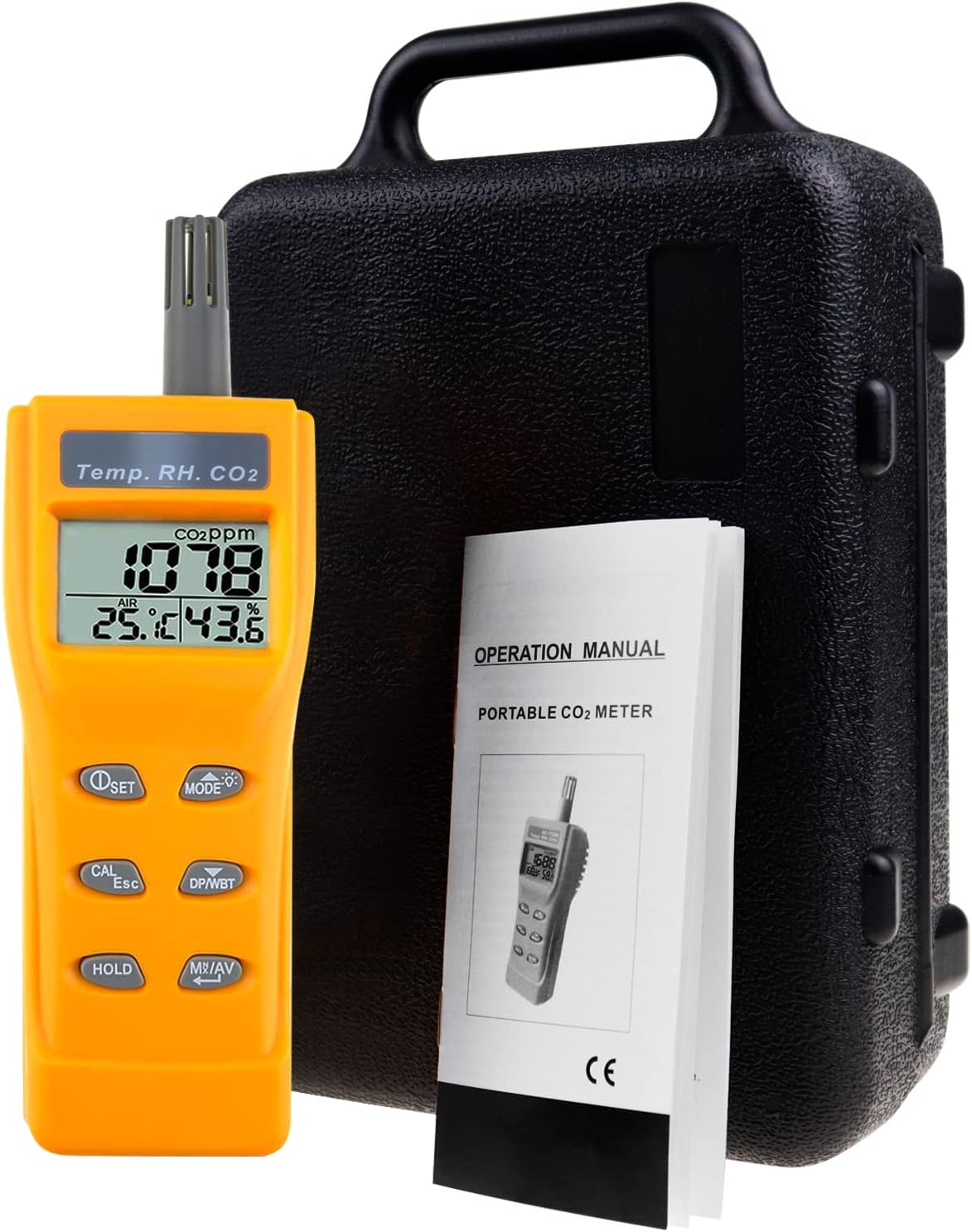 TEKCOPLUS CO2 Detector with manual and batteries