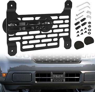 License Plate Frames for Maverick 2022-2026, No Drill Front License Plate Bracket Holder Compatible with Ford Maverick 2022-2026 Black | Fits Most of Vehicle Front Grille