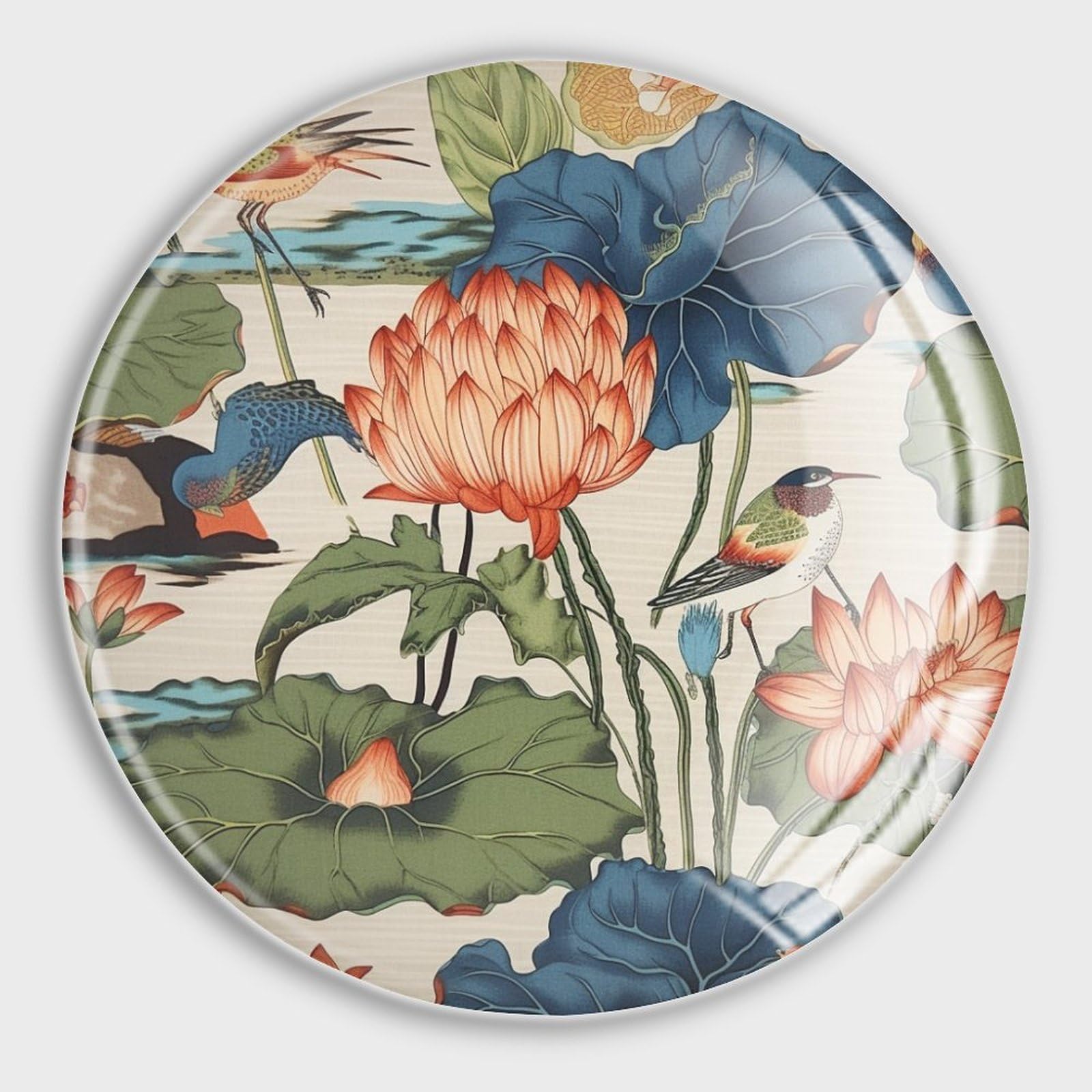 Aimants de réfrigérateur Nympheus Lily Pad en verre rustique pour casier