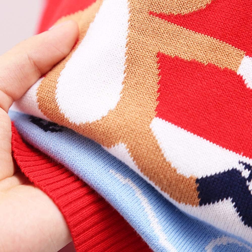 Girl Ugly Christmas Sweater - Boy Double Layer Knitted Reindeer Holiday Xmas Pullover Sweater Kids 2-9 Years Old - Image 4