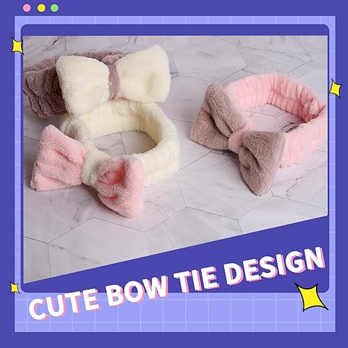 Miniatura 6 de WSYUB Diademas de spa, diademas de maquillaje, diadema con lazo para lavar la cara, diademas para el cuidado de la piel para mujeres, bandas para el