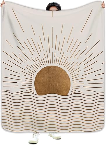 Miniatura 10 de Miyotaa Manta de flores retro verde salvia naranja de 50 pulgadas de ancho x 60 pulgadas de alto, Matisse Groovy 70s, regalo estético moderno y