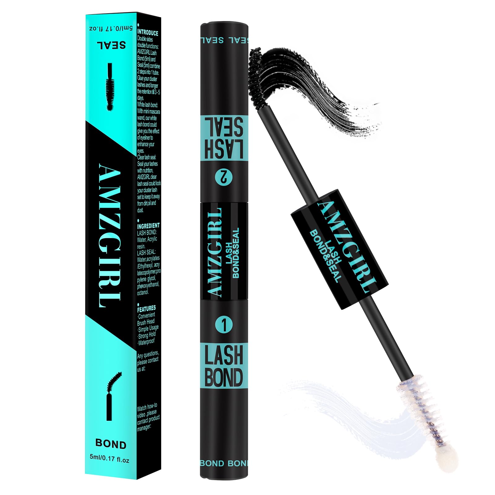 Colla per Ciglia a Grappolo Individuale Lash Bond and Seal Colla Adesiva per Ciglia Cluster Lunga Durata 48-72 Ore Colla per Ciglia