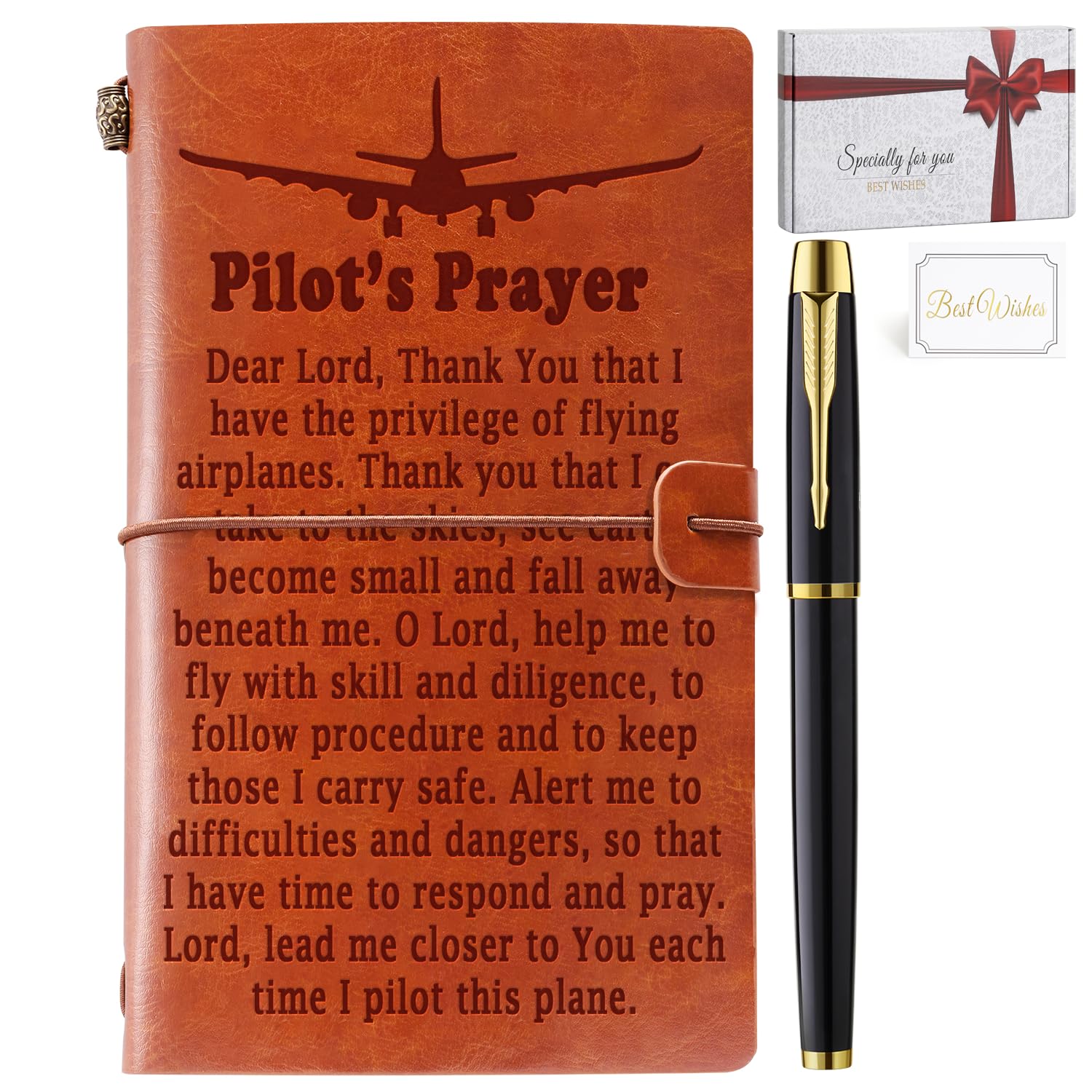 Pillot Gifts Prayer Journal Notebook Pilot Gifts for Men, Aviation Airplane Future Pilot Gift for Men New Pilot Aviation Gift for Graduation Birthday