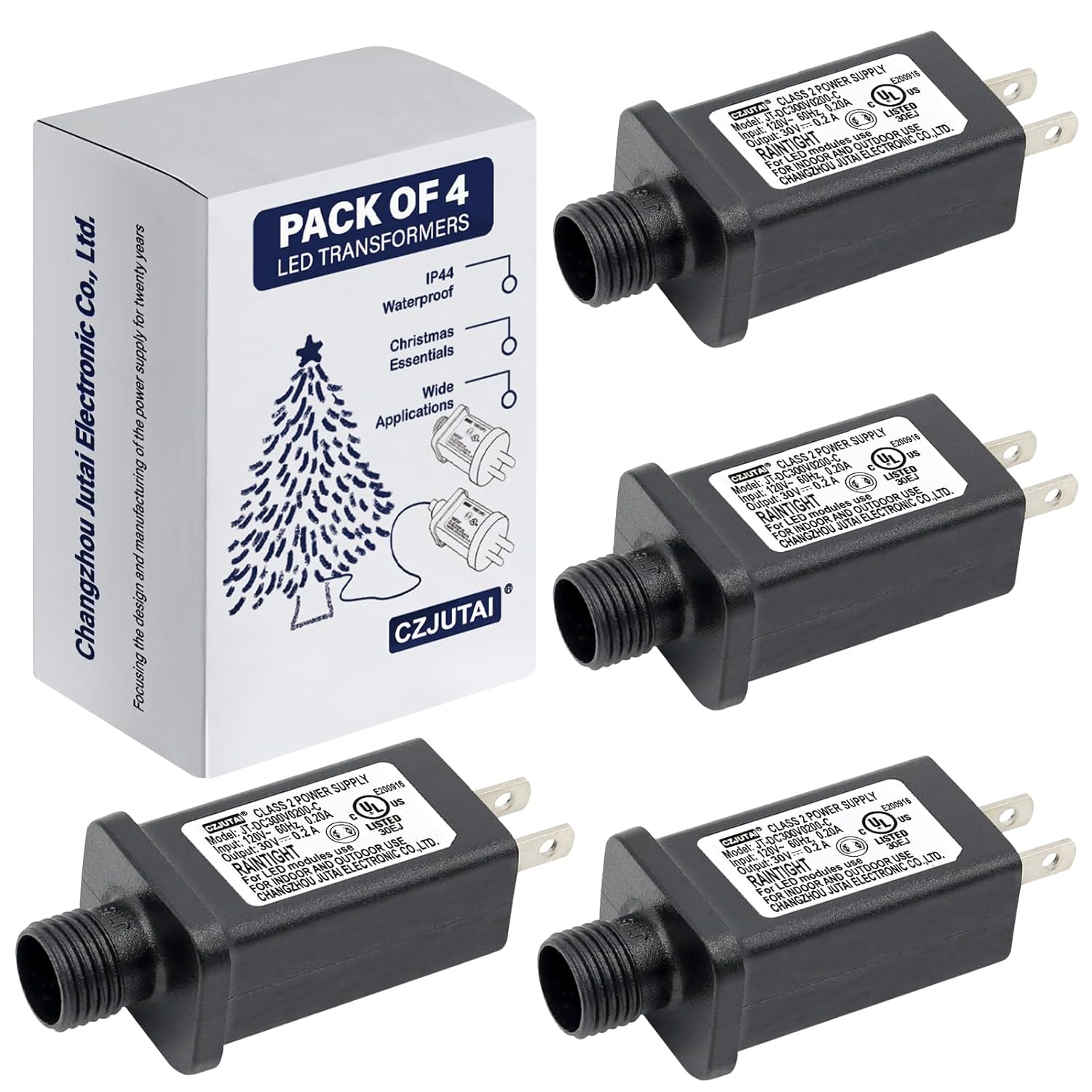 Pack of 4 30V 6W CZJUTAI JT-DC300V0200-C Power Supply for Christmas Lighting [X8F0]