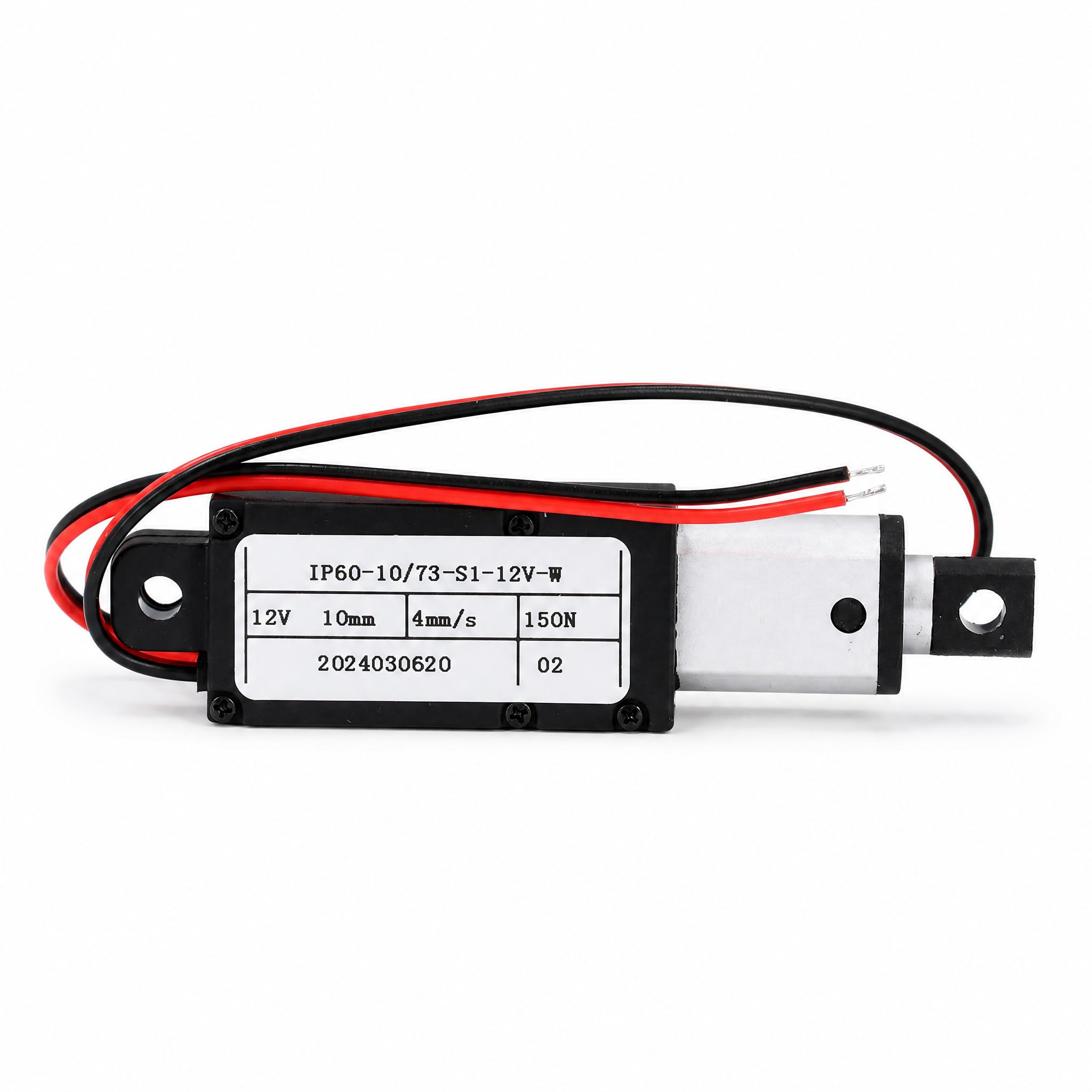Fabater Micro Attuatore Lineare Elettrico 12 V, Spinta 150 N, Corsa 10 Mm, velocità 4 Mm/s, con Protezioni da Sovraccarico da Cortocircuito e Sovracorrente per Impianti di Macchine