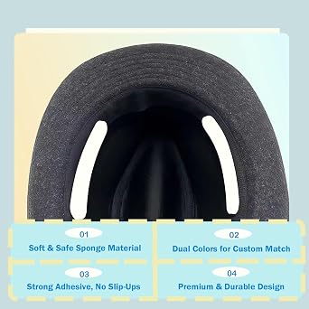 60 PCS Hat Size Reducer, Self-Adhesive Foam Tape, 30black+30white