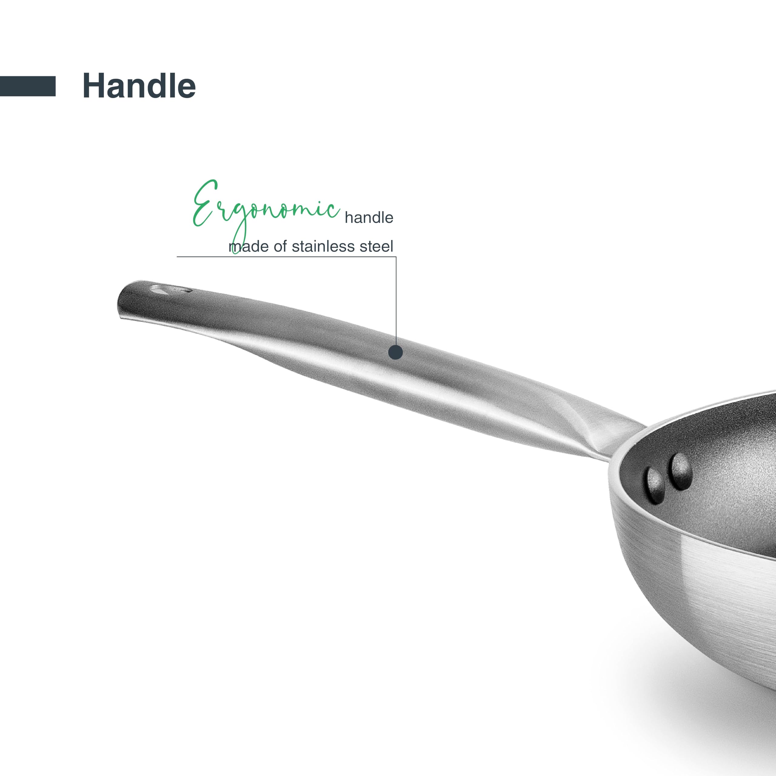 LACOR Garinox - 14840 - Vukan Antihaft-Bratpfanne, Aluminium-Bratpfanne, PPG Fusion Pro Keramik-Antihaft, Edelstahlgriff, Maximale Haltbarkeit, PFAS-frei, Backofenfest, Ø40 cm