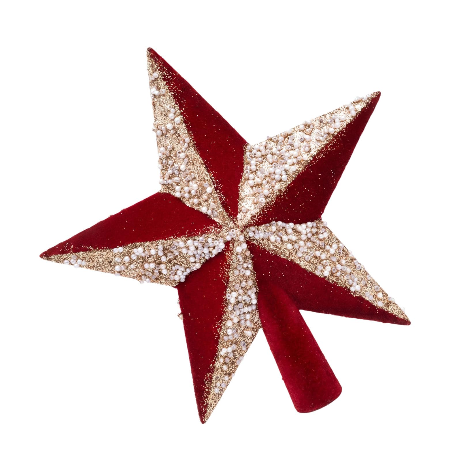 TFAOYS Stylish Christmas Tree Toppers Flocking Materials Star Ornament Party Supplies Holiday Season Decoration Christmas Tree Leader