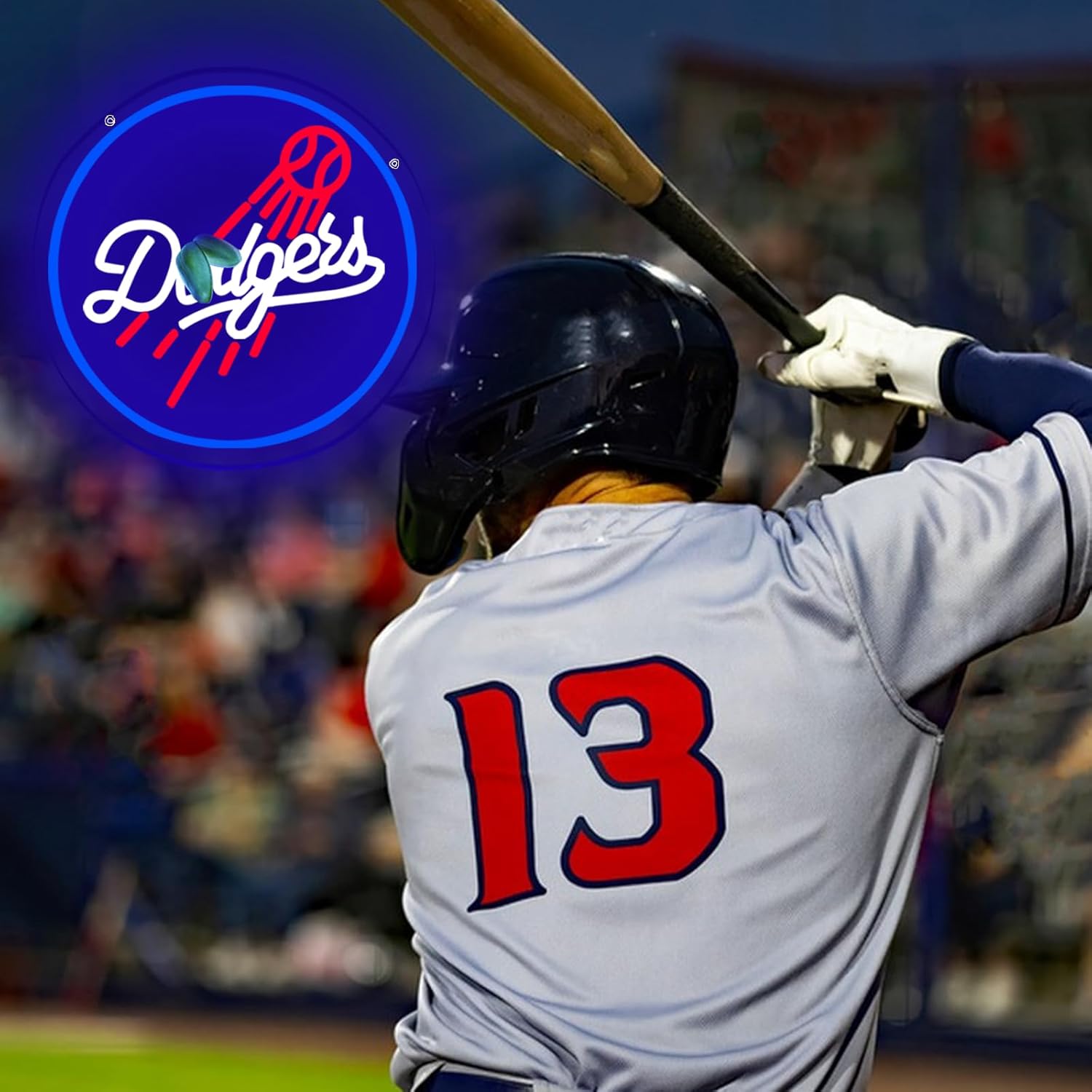 Baseball Team Neon Signs for Wall Decor, Dimmable Led Neon Lights for Man Cave Or Garage Decoration, Neon Sign For Bar, Dorm Room, Party Decoration,Game Room Decoration 12.2 * 12.2inch