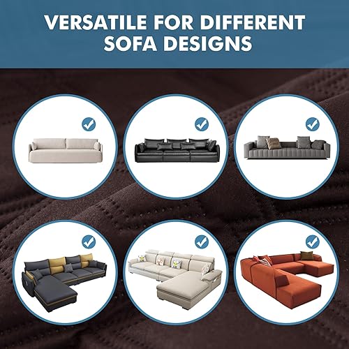 Miniatura 6 de Genina Funda de sofá 100% impermeable para sofá de 3 cojines, fundas de sofá antideslizantes lavables para sofá modular en forma de L, protector de