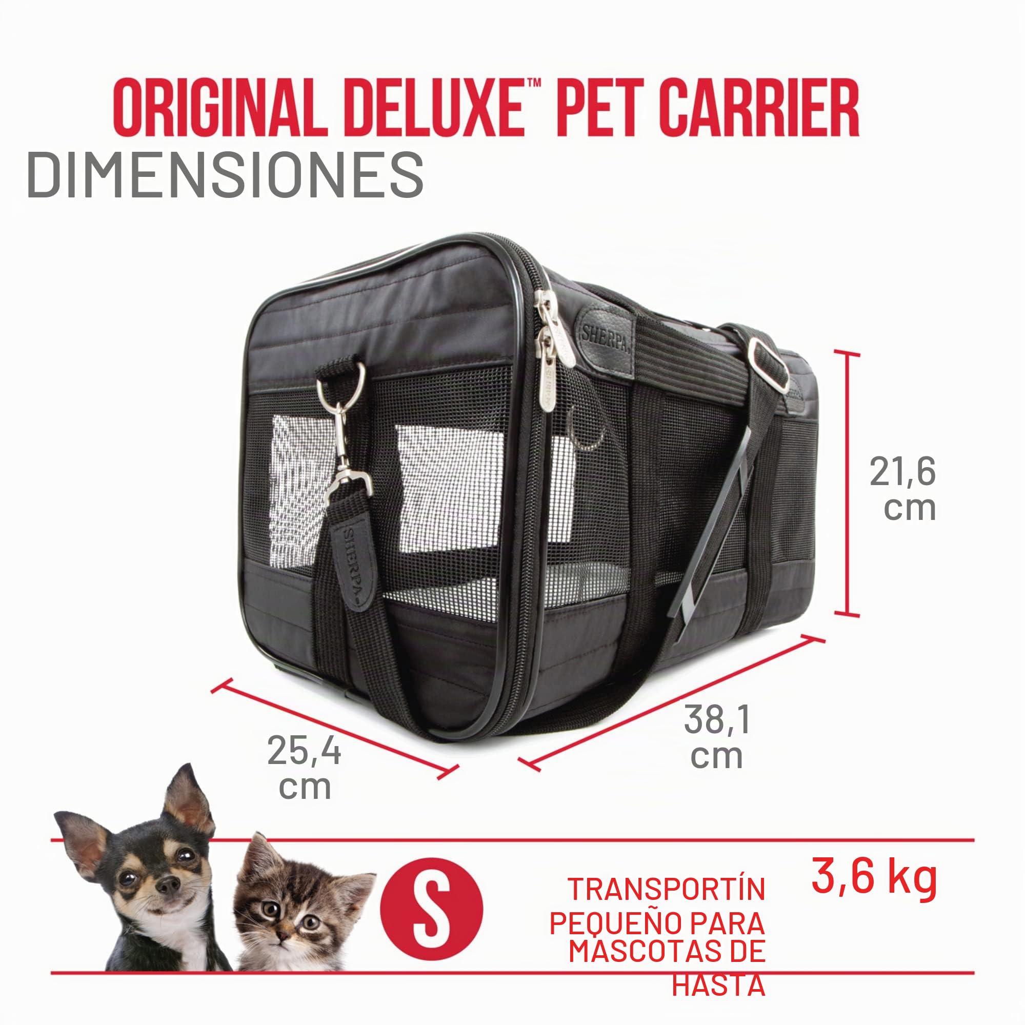 Sherpa Original Deluxe Bolsa de Viaje, pequeña, Color Negro