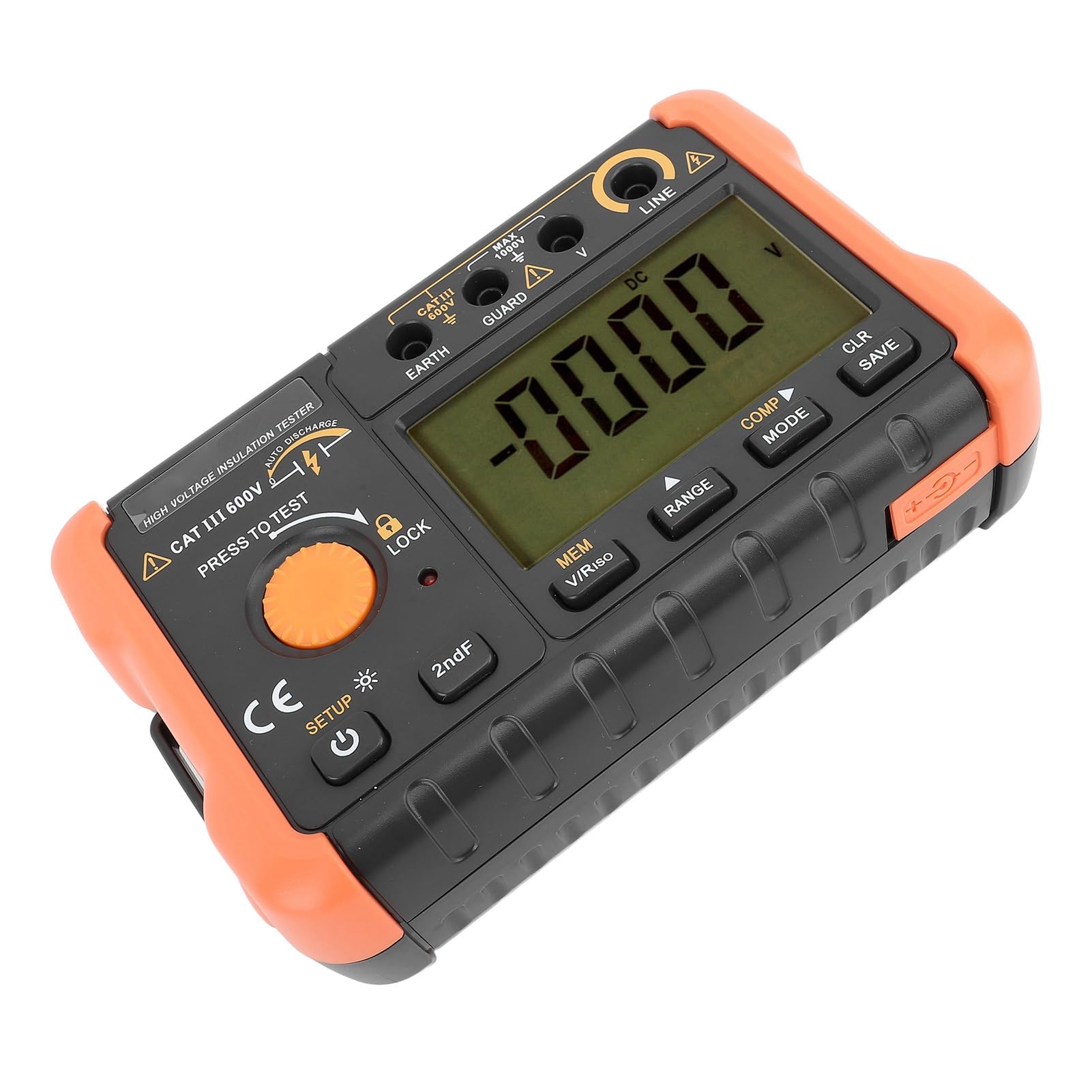 Generic Cyfrowy Tester Izolacji Miernik Rezystancji 1000 V do Kontroli i Konserwacji Instalacji Elektrycznej, Przechowywanie 100 Danych Pomiarowych