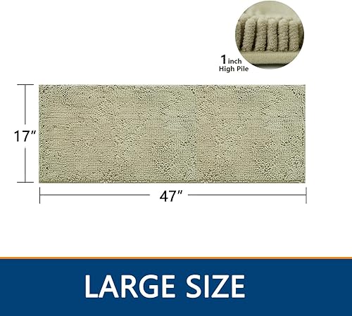 Miniatura 2 de BOANKODU Alfombras de baño 47x17,Beige