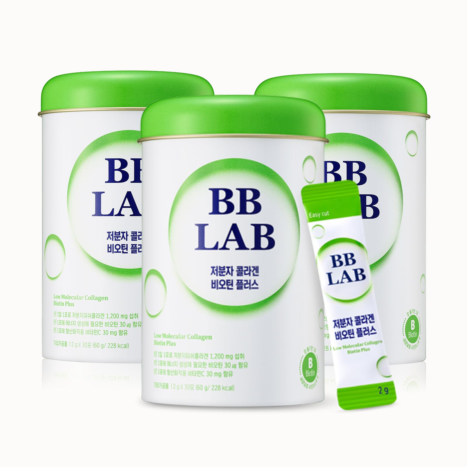 BB LAB Low Molecular Collagen Biotin Plus (Genuine Product) 90 Packs (30 Packets x 3 Pieces) Fish Collagen, Shine Muscat Flavor
