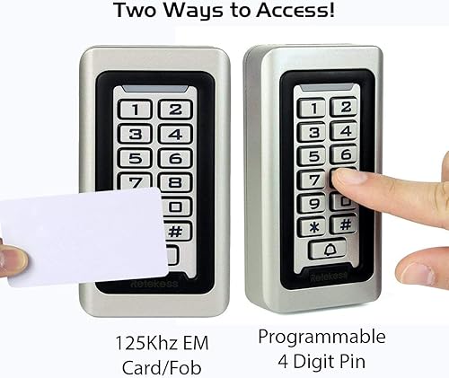 Miniatura 3 de Teclado de control de acceso delgado independiente y lector EM de 125 Khz, teclas retroiluminadas, impermeable y a prueba de vandalismo (AXS Slim)