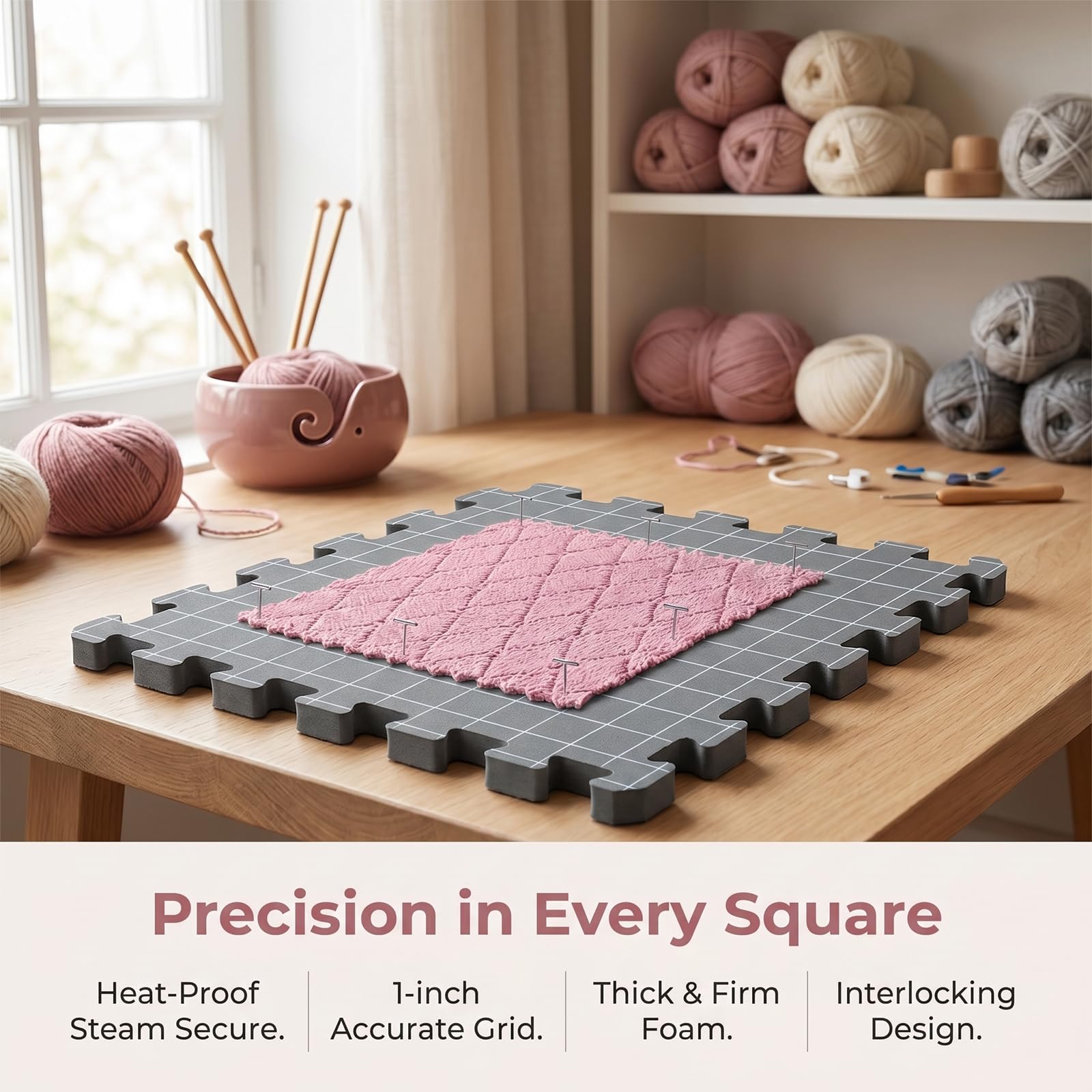 NCONCO Blocking Matte mit Raster, Extra Dicken Spannmatten Stricken