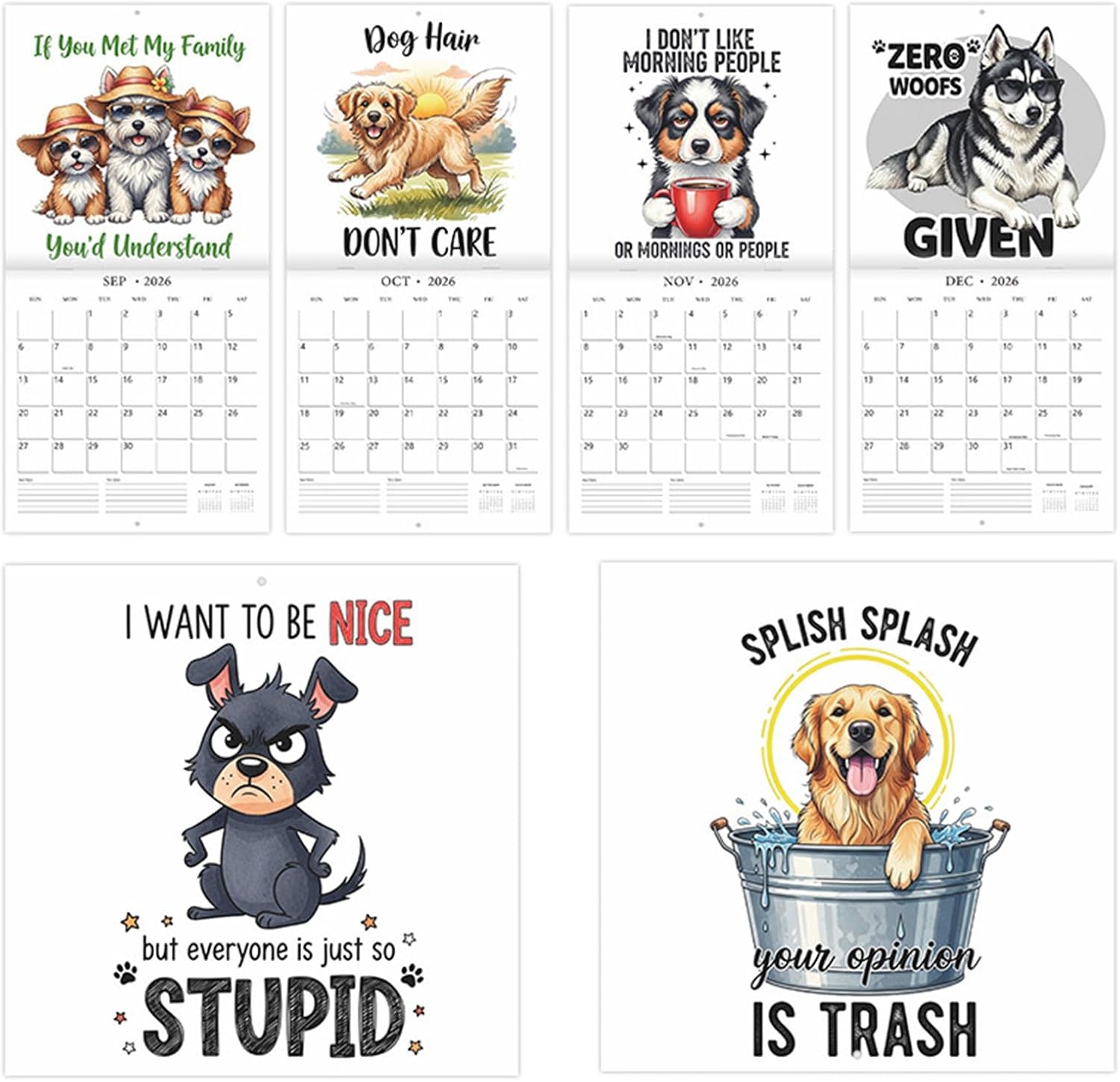 2026 Wall Calendar Funny Whiteboard Monthly Organization Schedule image 5