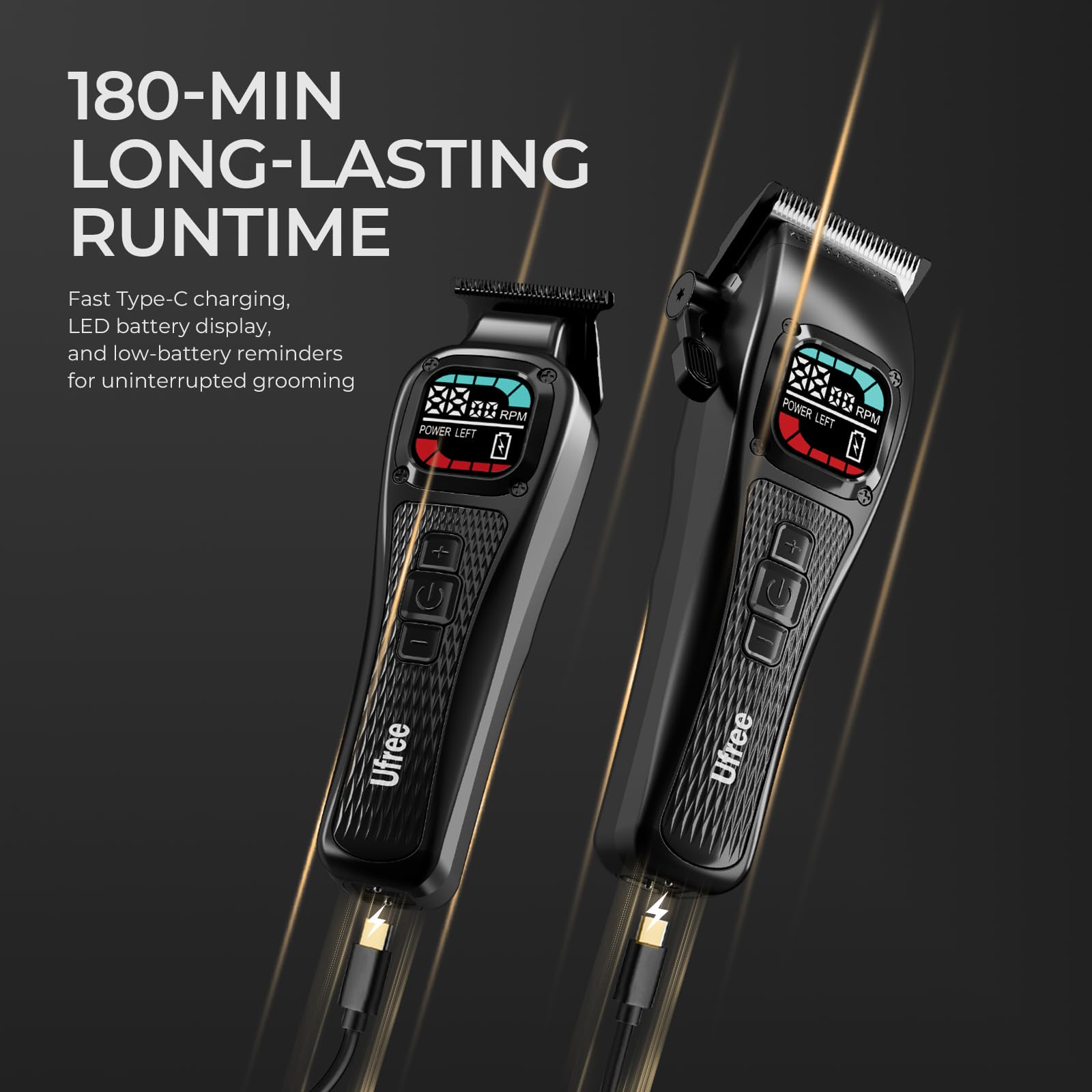 Ufree Professional Hair Clipper and Trimmer Set with DLC Blades