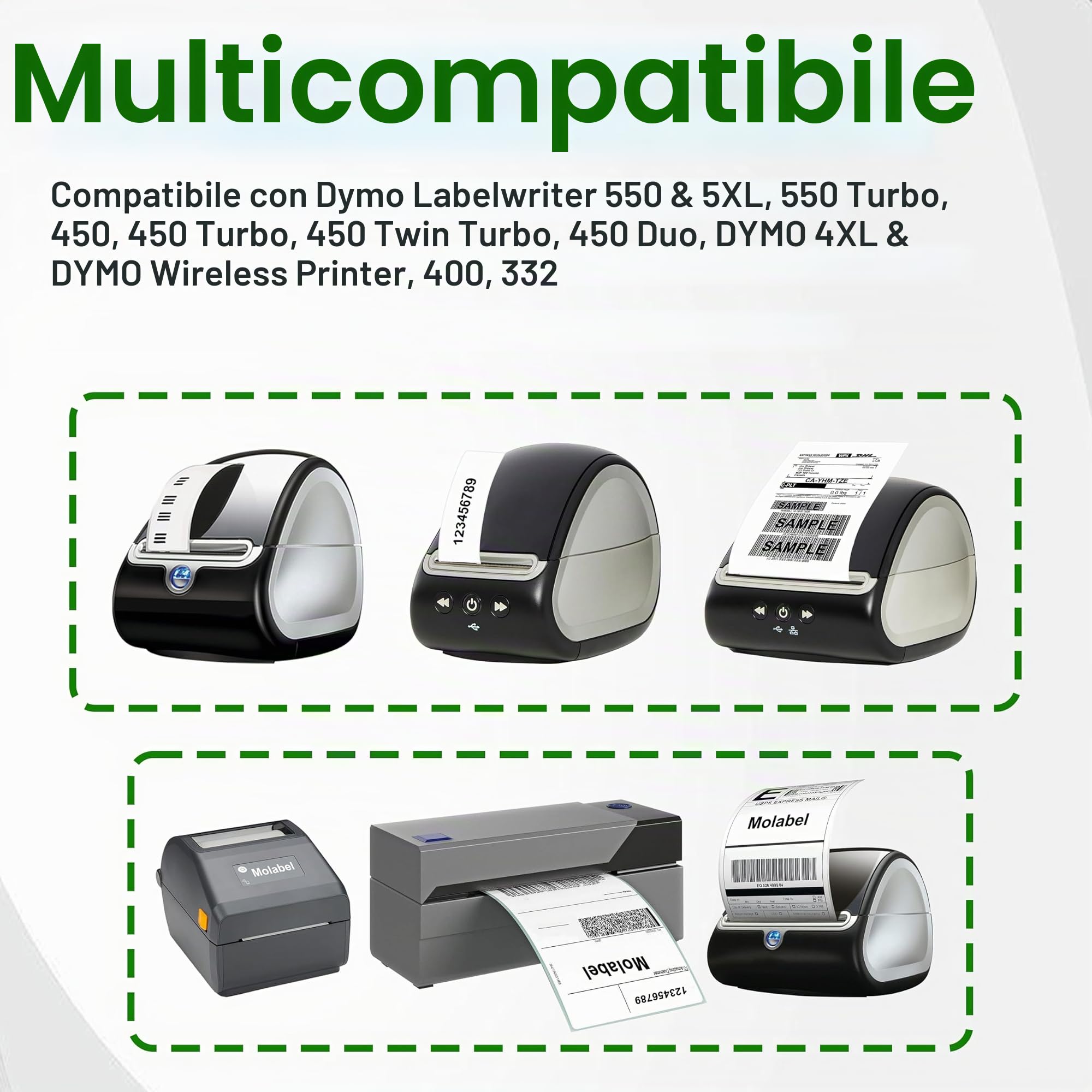 etichette compatibili con chip RFID – 10 rotoli Dymo 99012 S0722400, 89 x 36 mm, 260 etichette/rotolo, per stampanti Dymo LabelWriter 550, 550 Turbo, 5XL e altre