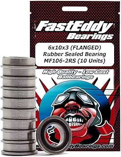 FastEddy Bearings 6x10x3 (FLANGED) Rubber Sealed Bearing MF106-2RS (10 Units)