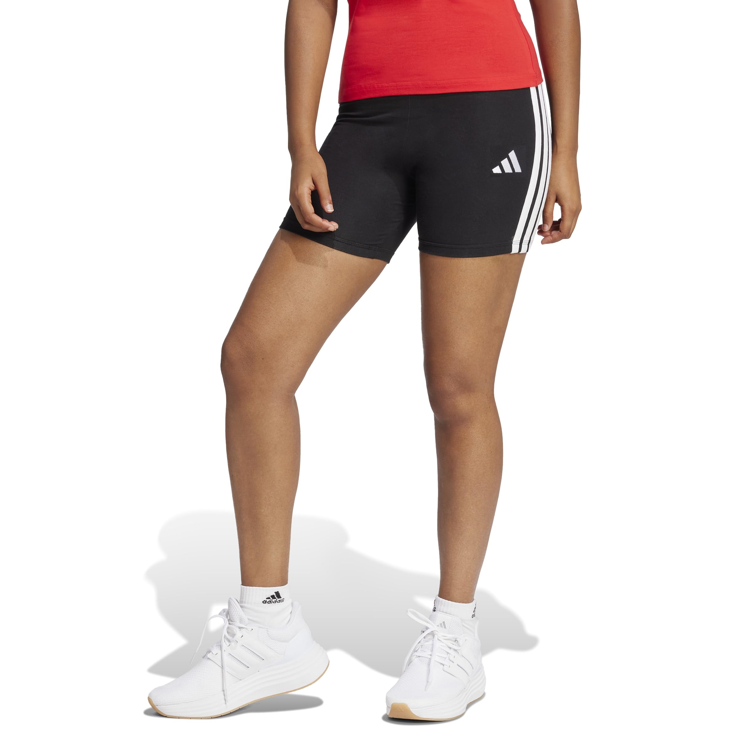 adidas Women's Mallas Cortas Essentials High Waisted Biker 3 Bandas