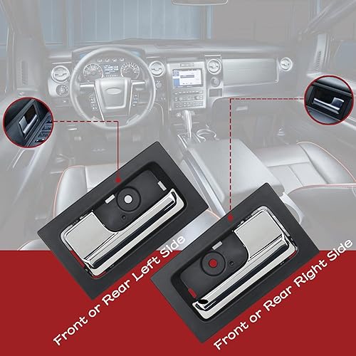 Miniatura 4 de TQPONLY Manija de puerta interior, compatible con Ford F150 2009-2014 delanteratrasera izquierda del conductor y lado derecho del pasajero (palanca