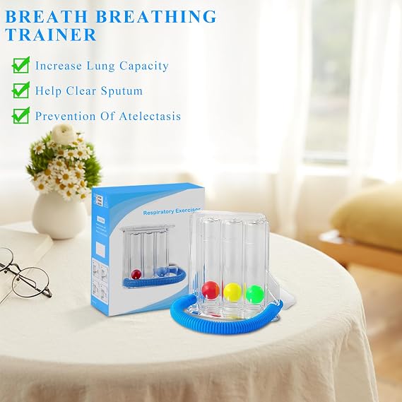Deep Breathing Lung Exerciser, Washable Respiratory Exerciser, Respiratory Training System, 3 Ball Deep Breathing Exerciser, Respiratory Exercise, Incentive Spirometer Spirometry for Lung Trainer