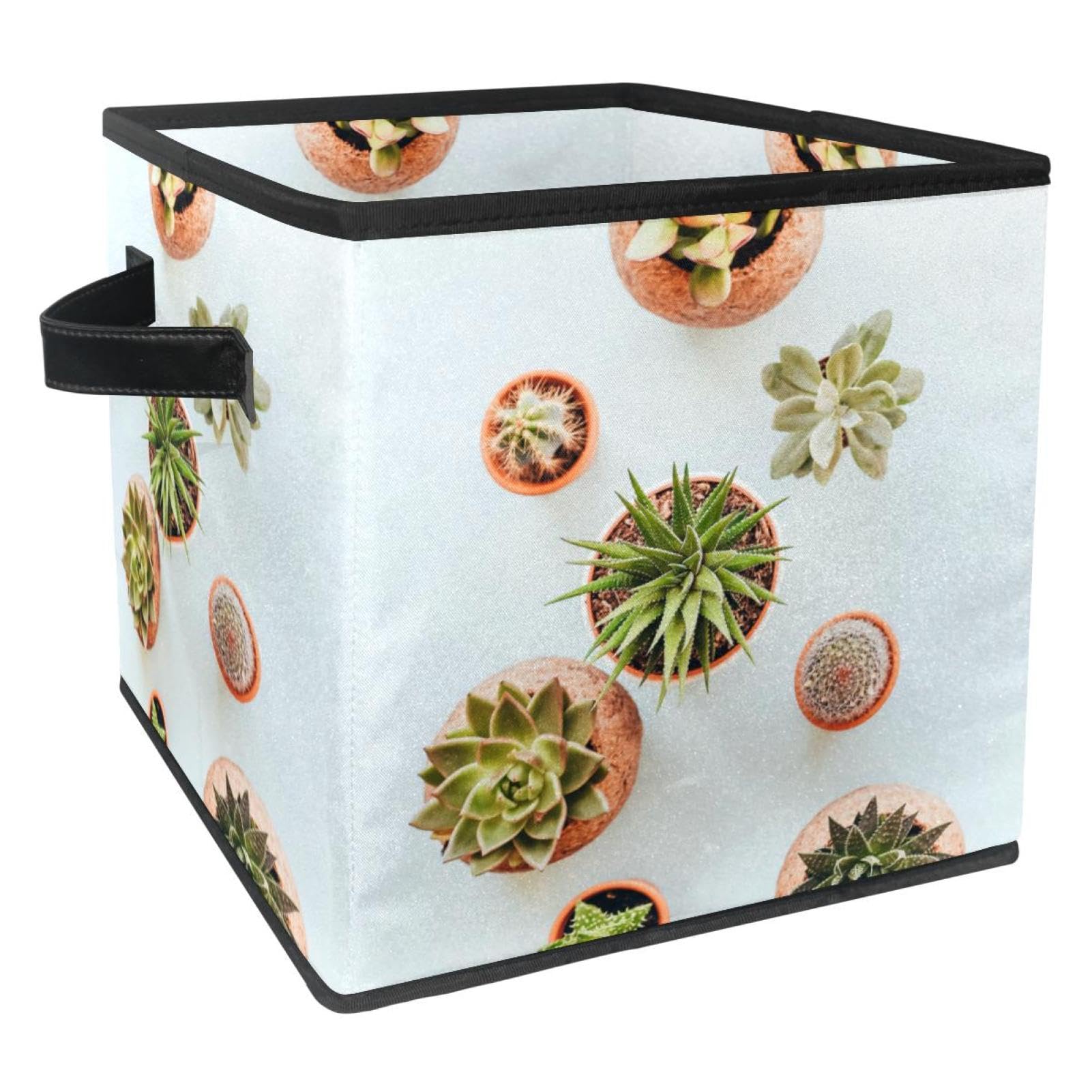 Boîte de rangement pliable en tissu cube avec poignées pour vêtements et placard de chambre