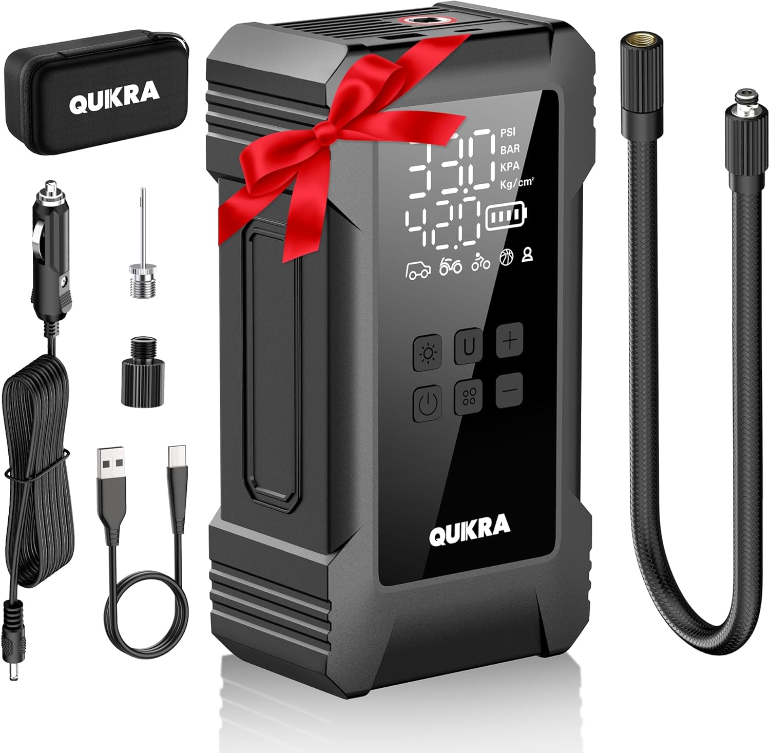 NW08 Tire Inflator Portable Air Compressor for Heavy-duty Vehicle, Dual Cylinder Cordless Air Pump for Car Tires with 12000mAh Battery Capacity, 4 Faster 150PSI Car Tire Pump for SUV, Truck, Pickup