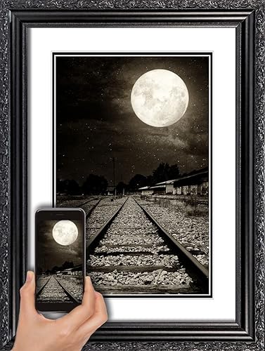 Vista 150 de ArtDirect Marco de madera negro moderno enmarcado personalizado de 12 x 14 pulgadas con tu foto o arte. Sube cualquier imagen y la imprimiremos