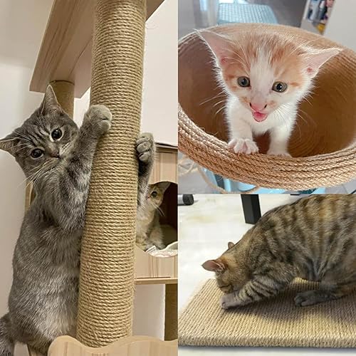 Miniatura 4 de Cuerda de yute de 0.157 in, cuerda trenzada de yute de 164 pies, cuerda de cuerda gruesa y resistente para obras de arte de bricolaje, agrupación,