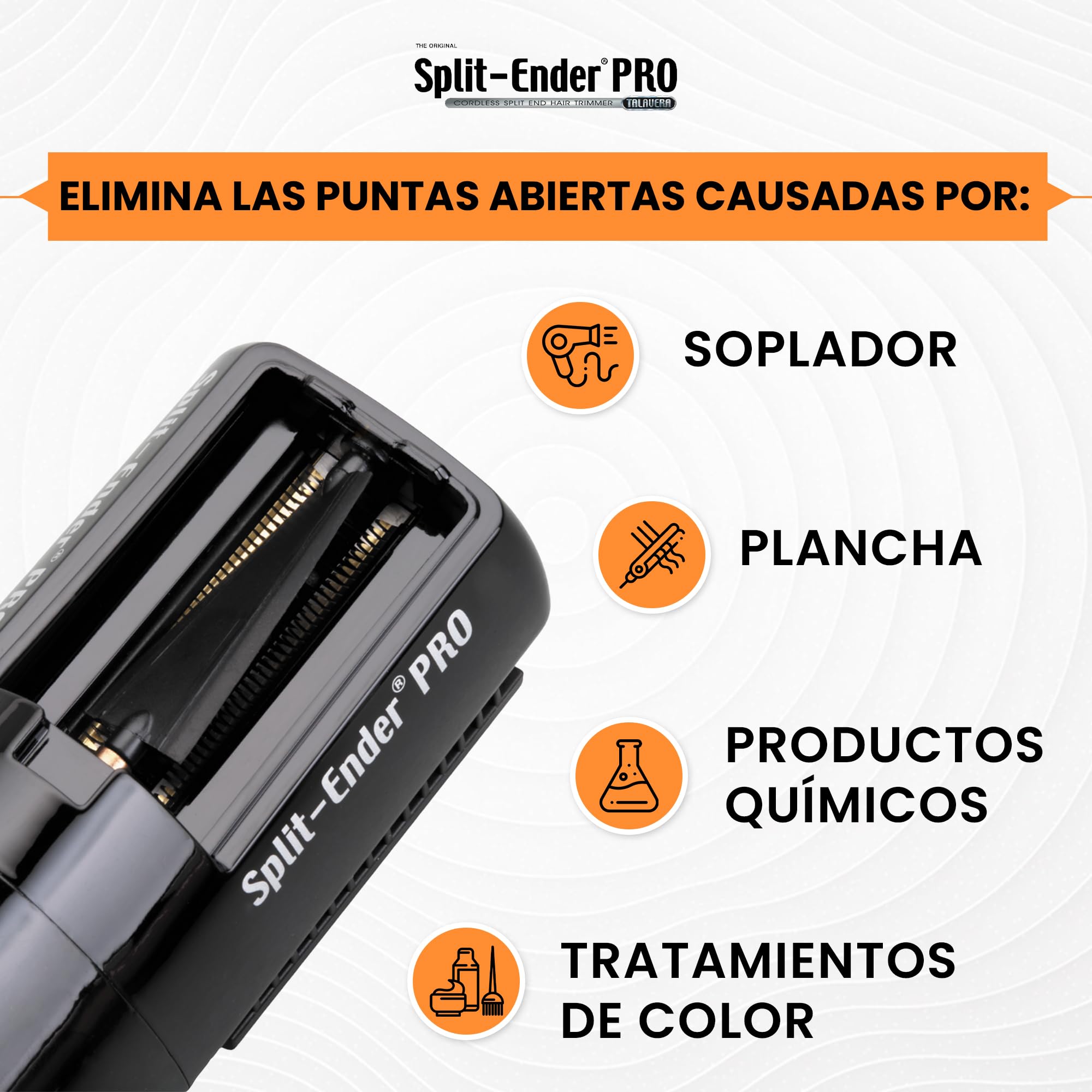 Split Ender Pro Salon - Cortacésped profesional inalámbrico para puntas abiertas secas, dañadas y quebradizas, color negro